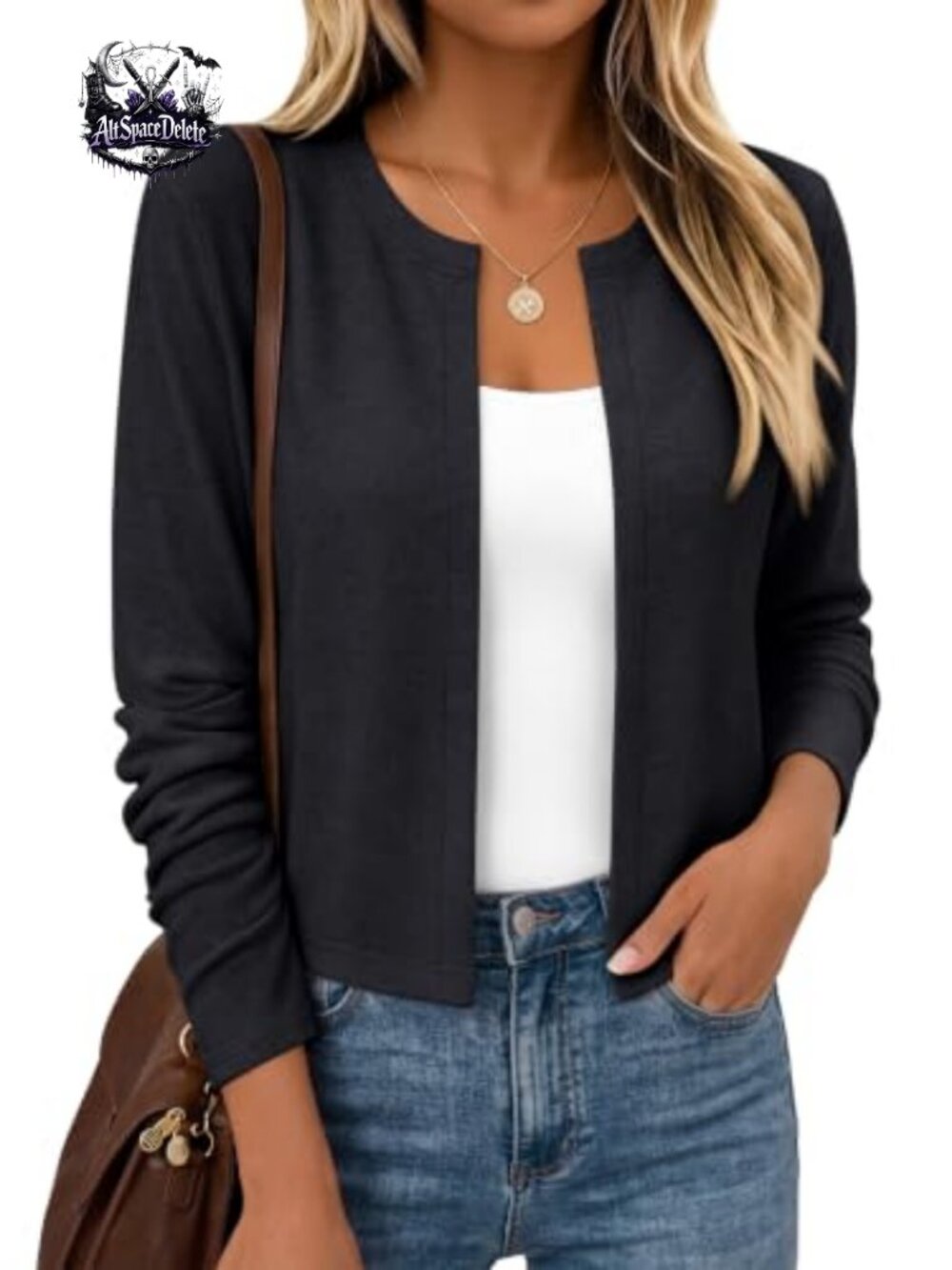 Lightweight Cropped Open Front Cardigan Sweater for Women Fall Layering